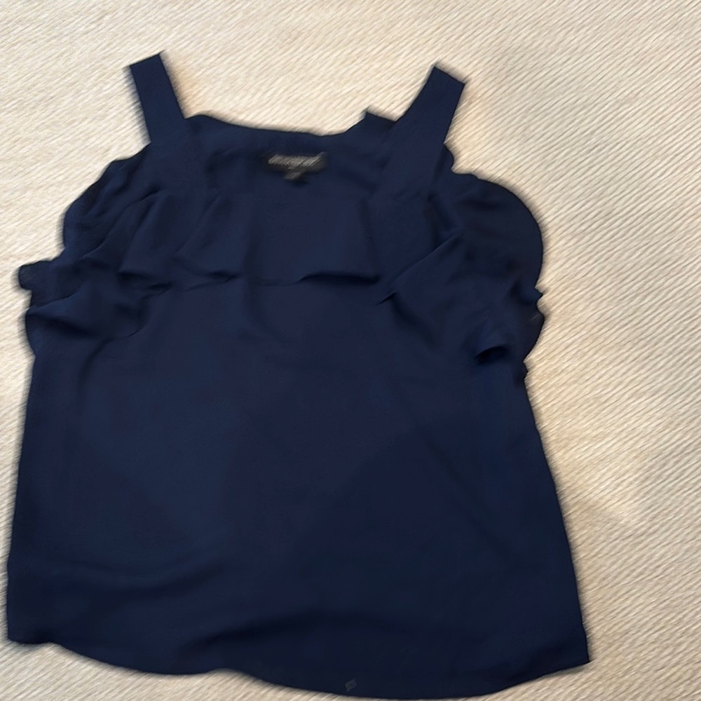 Banana Republic Blue Ruffled Tank Top